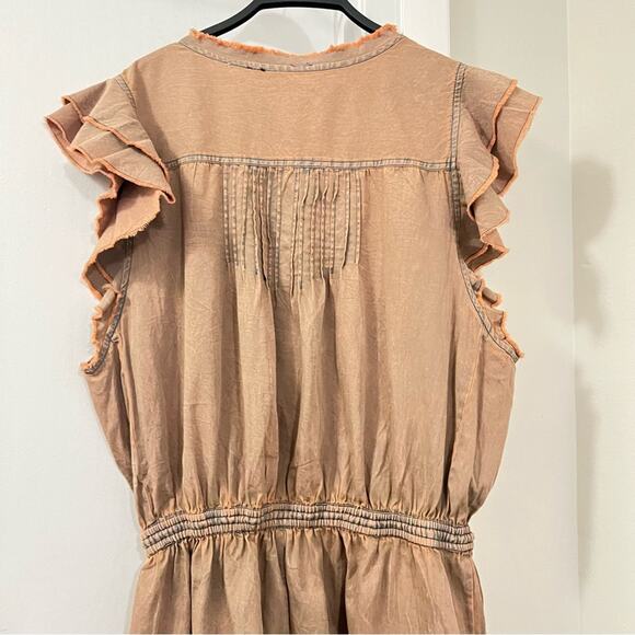 FREE PEOPLE FP One Naya Chambray Romper - Peach - Picture 9 of 14